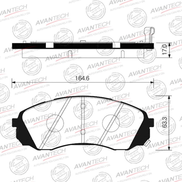 

Колодки тормозные дисковые Avantech (противоскрипная пластина в компл.) AV103