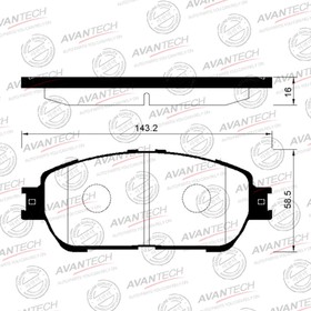 Колодки тормозные дисковые Avantech (противоскрипная пластина в компл.) AV1042 от Сима-ленд