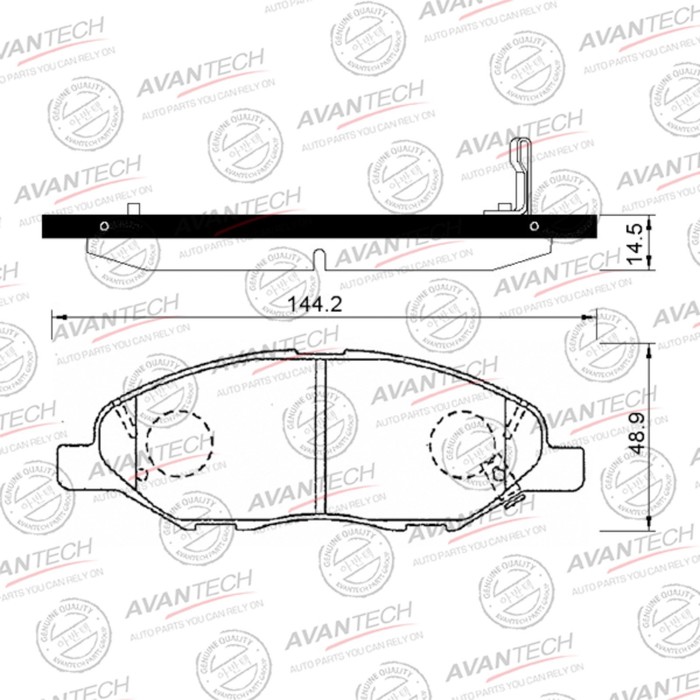 

Колодки тормозные дисковые Avantech (противоскрипная пластина в компл.) AV1048