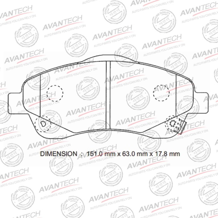 

Колодки тормозные дисковые Avantech (противоскрипная пластина в компл.) AV1083