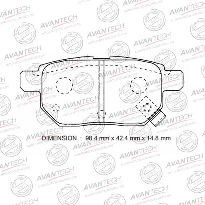 

Колодки тормозные дисковые Avantech (противоскрипная пластина в компл.) AV1103