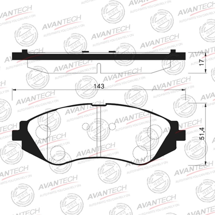 

Колодки тормозные дисковые Avantech (противоскрипная пластина в компл.) AV122