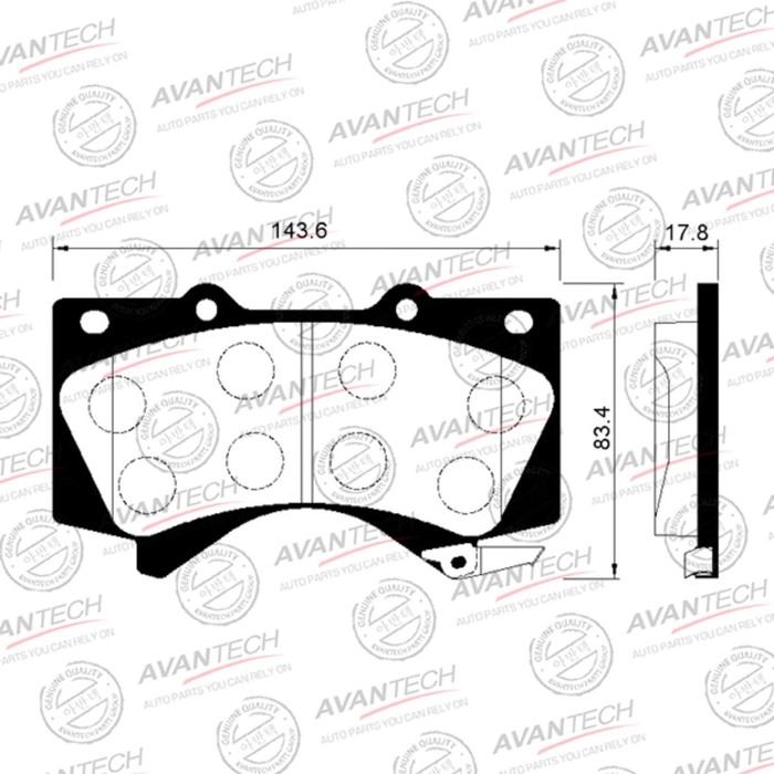 

Колодки тормозные дисковые Avantech (противоскрипная пластина в компл.) AV124