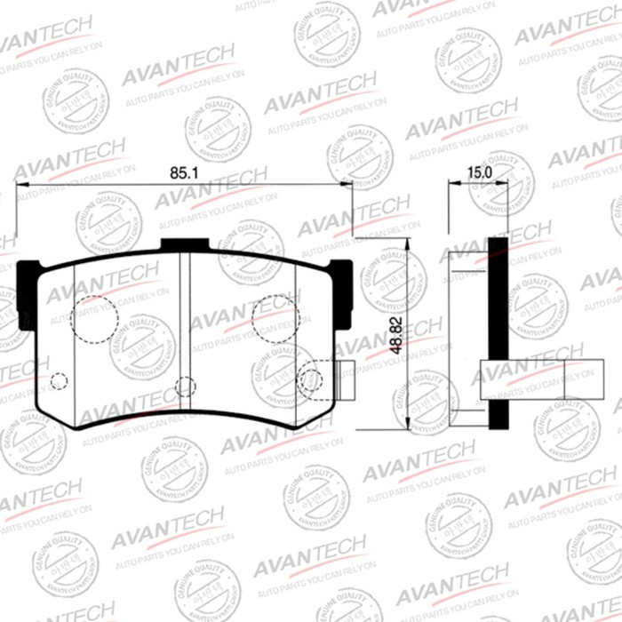 

Колодки тормозные дисковые Avantech (противоскрипная пластина в компл.) AV155