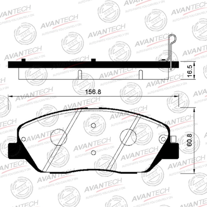 

Колодки тормозные дисковые Avantech (противоскрипная пластина в компл.) AV157