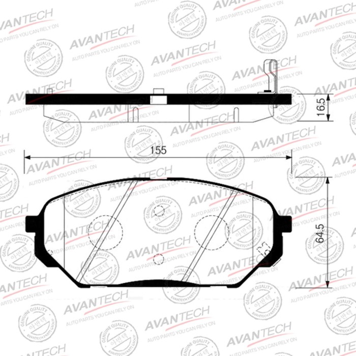 

Колодки тормозные дисковые Avantech (противоскрипная пластина в компл.) AV173