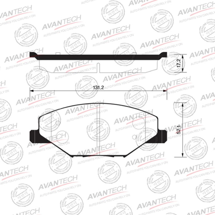 

Колодки тормозные дисковые Avantech (противоскрипная пластина в компл.) AV1901