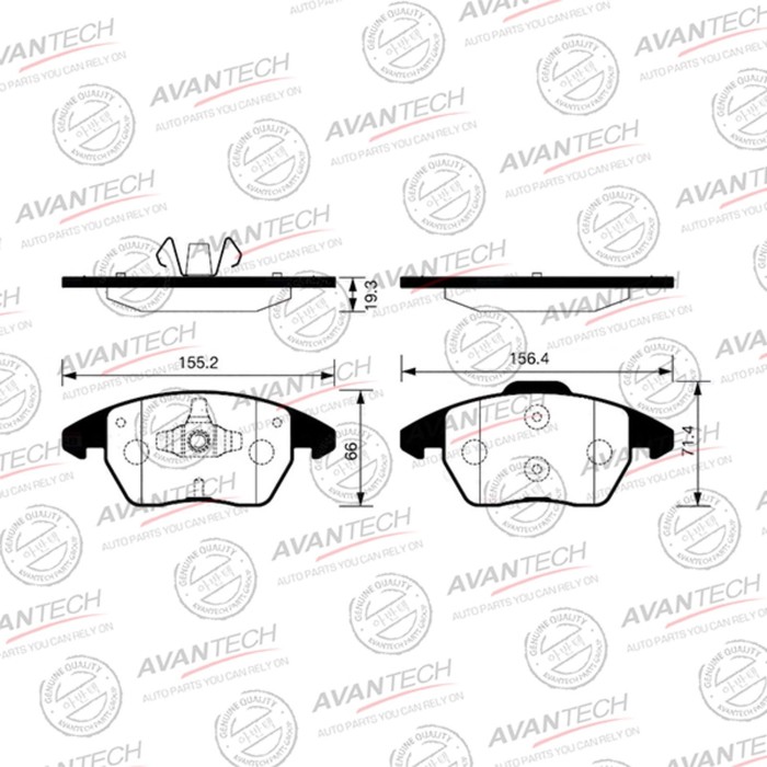 

Колодки тормозные дисковые Avantech AV1903