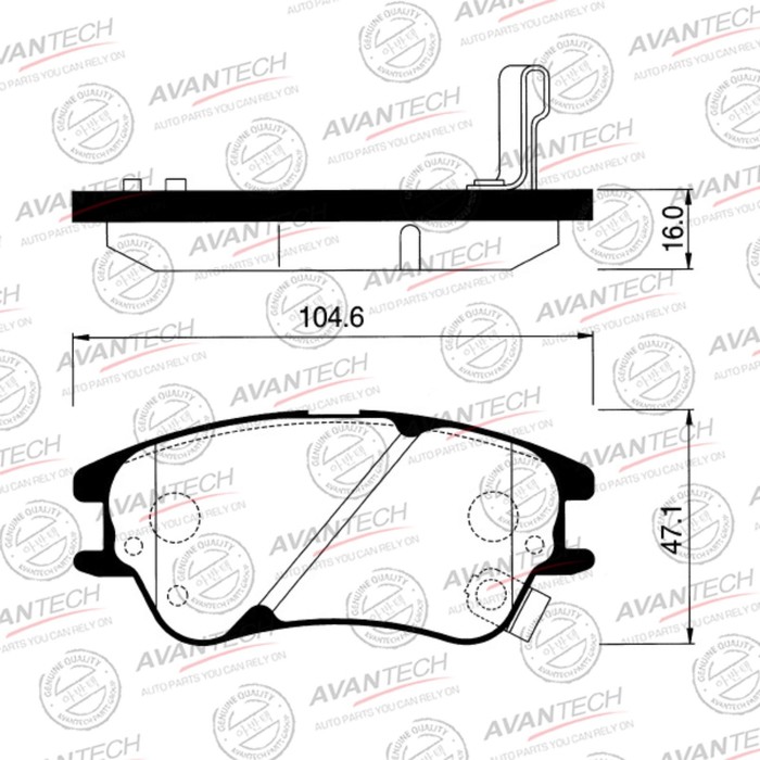 

Колодки тормозные дисковые Avantech (противоскрипная пластина в компл.) AV196
