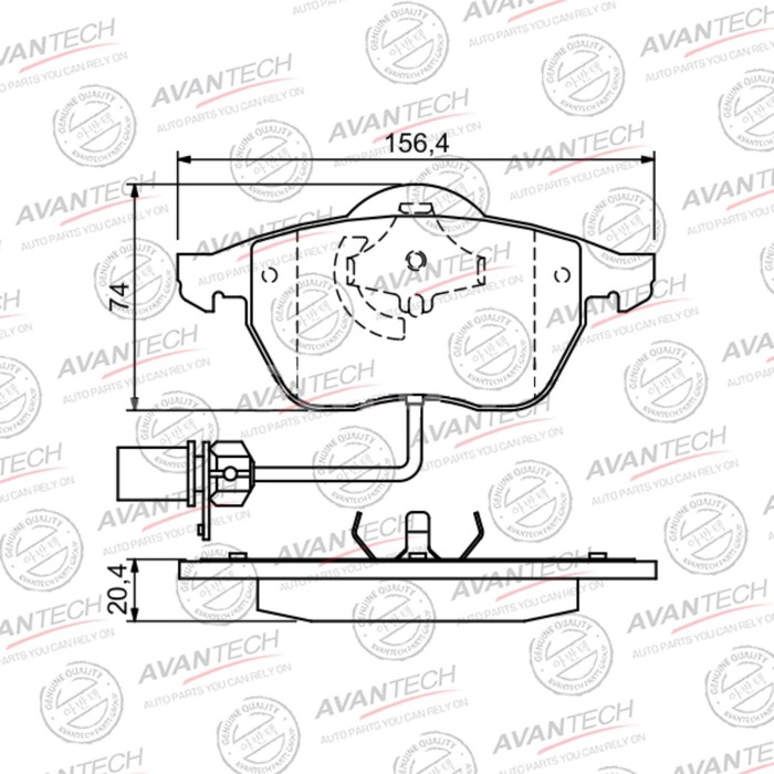 

Колодки тормозные дисковые Avantech (противоскрипная пластина в компл.) AV2401