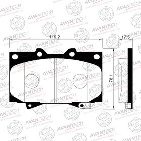Колодки тормозные дисковые Avantech (противоскрипная пластина в компл.) AV251 от Сима-ленд