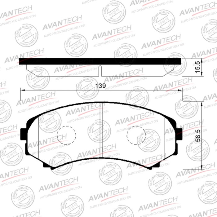 

Колодки тормозные дисковые Avantech (противоскрипная пластина в компл.) AV257