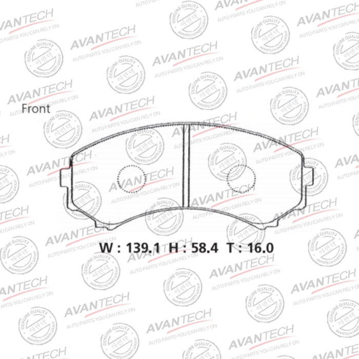 

Колодки тормозные дисковые Avantech (противоскрипная пластина в компл.) AV431