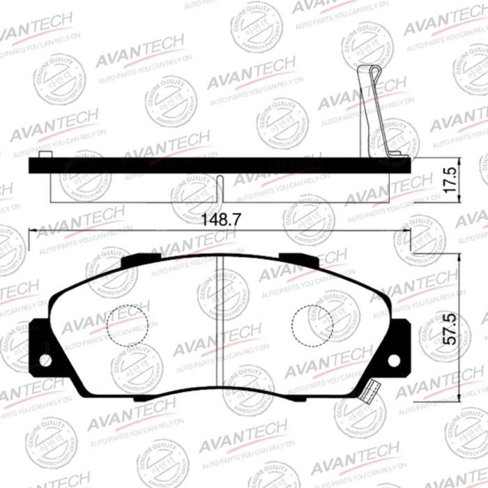 

Колодки тормозные дисковые Avantech (противоскрипная пластина в компл.) AV573