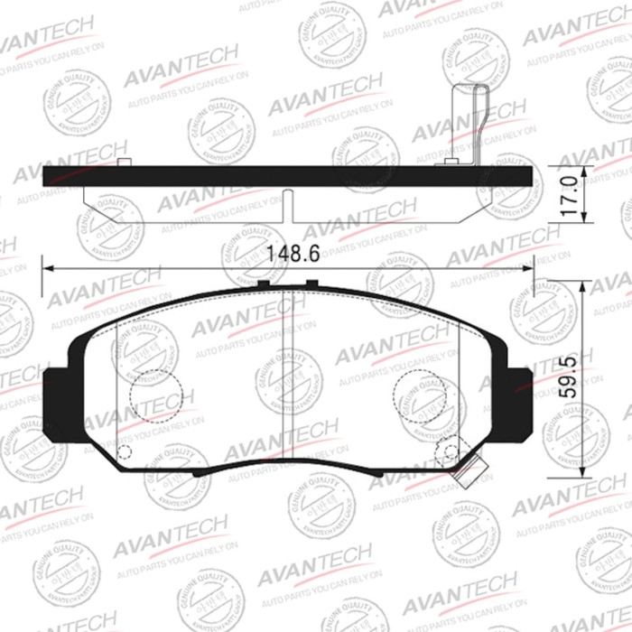 

Колодки тормозные дисковые Avantech (противоскрипная пластина в компл.) AV581