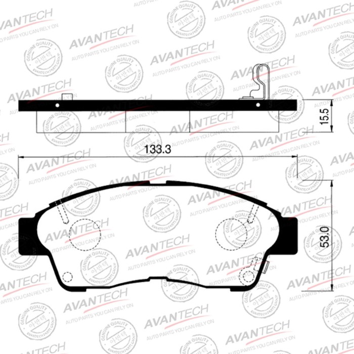 

Колодки тормозные дисковые Avantech (противоскрипная пластина в компл.) AV795