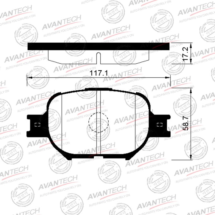 

Колодки тормозные дисковые Avantech (противоскрипная пластина в компл.) AV821