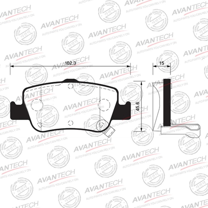 

Колодки тормозные дисковые Avantech (противоскрипная пластина в компл.) AV823