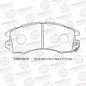 

Колодки тормозные дисковые Avantech (противоскрипная пластина в компл.) AV944