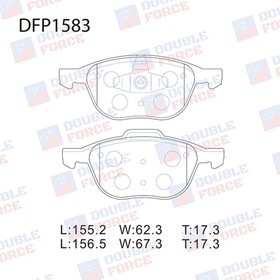 Колодки тормозные дисковые Double Force DFP1583 от Сима-ленд