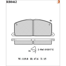 

Дисковые тормозные колодки R BRAKE RB0462