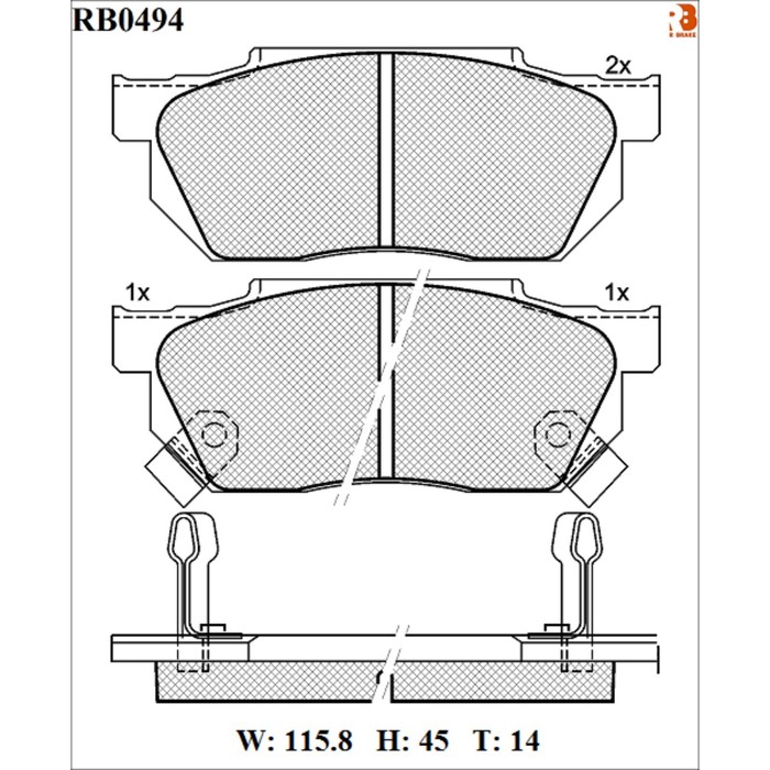 

Дисковые тормозные колодки R BRAKE RB0494