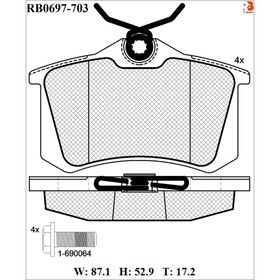 

Дисковые тормозные колодки R BRAKE RB0697-703