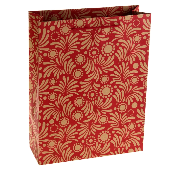 Пакет крафт "Перо", 19 х 8 х 25 см