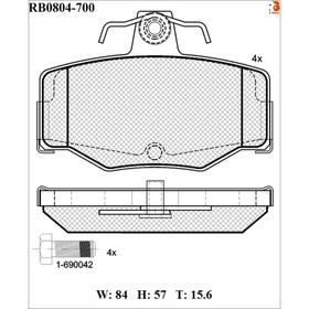 

Дисковые тормозные колодки R BRAKE RB0804-700