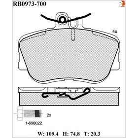 

Дисковые тормозные колодки R BRAKE RB0973-700