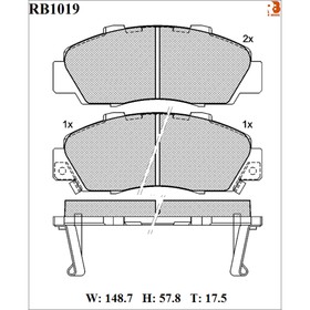 

Дисковые тормозные колодки R BRAKE RB1019