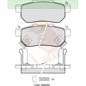 

Дисковые тормозные колодки R BRAKE RB1024