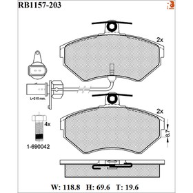 

Дисковые тормозные колодки R BRAKE RB1157-203