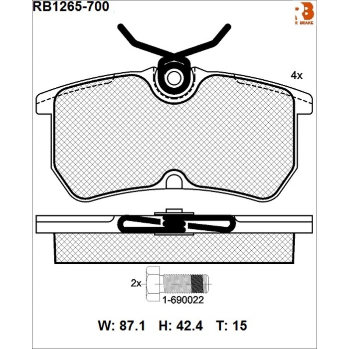 

Дисковые тормозные колодки R BRAKE RB1265-700