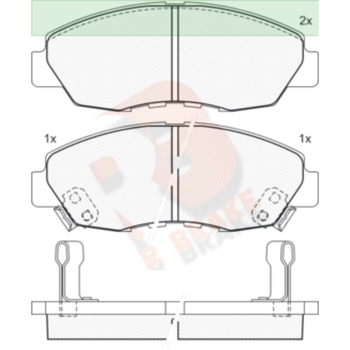 

Дисковые тормозные колодки R BRAKE RB1329