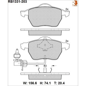 

Дисковые тормозные колодки R BRAKE RB1331-203
