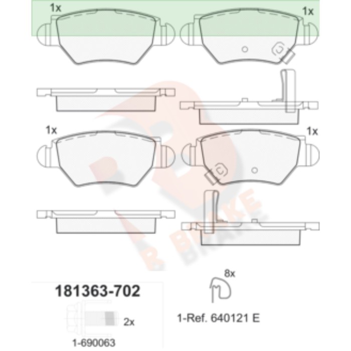 

Дисковые тормозные колодки R BRAKE RB1363-702