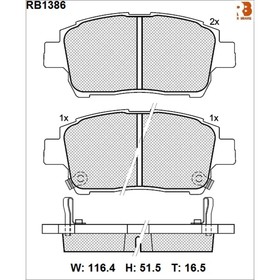 

Дисковые тормозные колодки R BRAKE RB1386