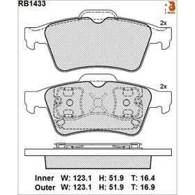 

Дисковые тормозные колодки R BRAKE RB1433