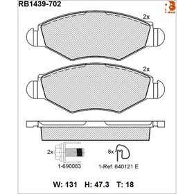 

Дисковые тормозные колодки R BRAKE RB1439-702