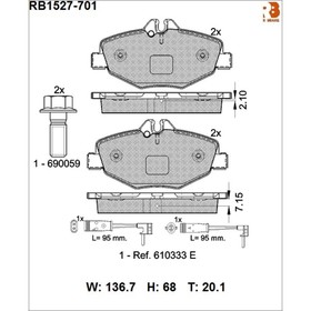 

Дисковые тормозные колодки R BRAKE RB1527-701