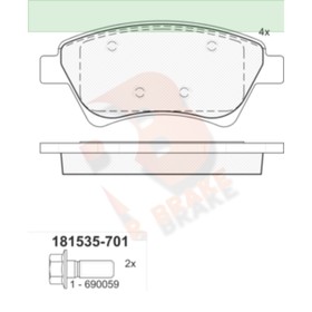 

Дисковые тормозные колодки R BRAKE RB1535-701
