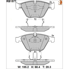 

Дисковые тормозные колодки R BRAKE RB1577
