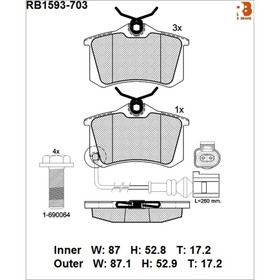 

Дисковые тормозные колодки R BRAKE RB1593-703