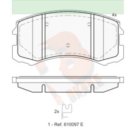 

Дисковые тормозные колодки R BRAKE RB1618