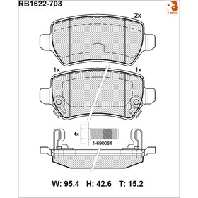 

Дисковые тормозные колодки R BRAKE RB1622-703
