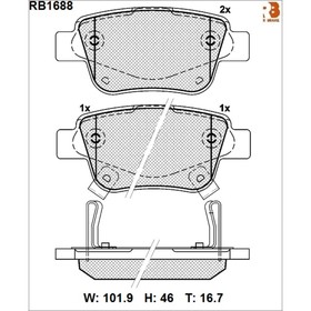 

Дисковые тормозные колодки R BRAKE RB1688