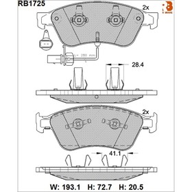 

Дисковые тормозные колодки R BRAKE RB1725