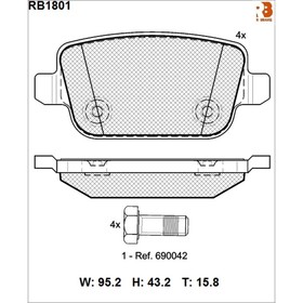 

Дисковые тормозные колодки R BRAKE RB1801