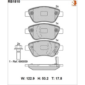 

Дисковые тормозные колодки R BRAKE RB1810